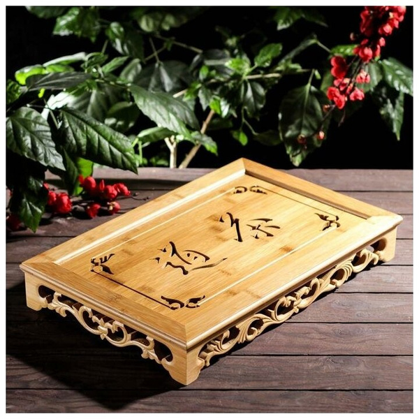 Стол для чайной церемонии с подносом «Бамбуковая роскошь», 45×30×7 см