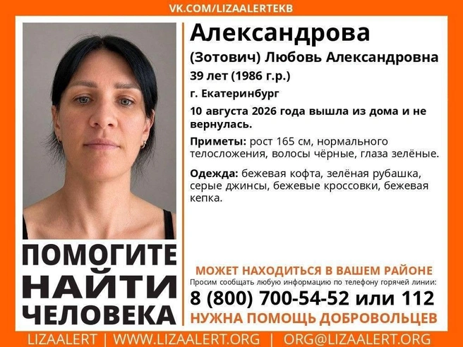 Уральцев просят помочь в поисках | Источник: Поисковый отряд «ЛизаАлерт» Свердловской области / vk.com