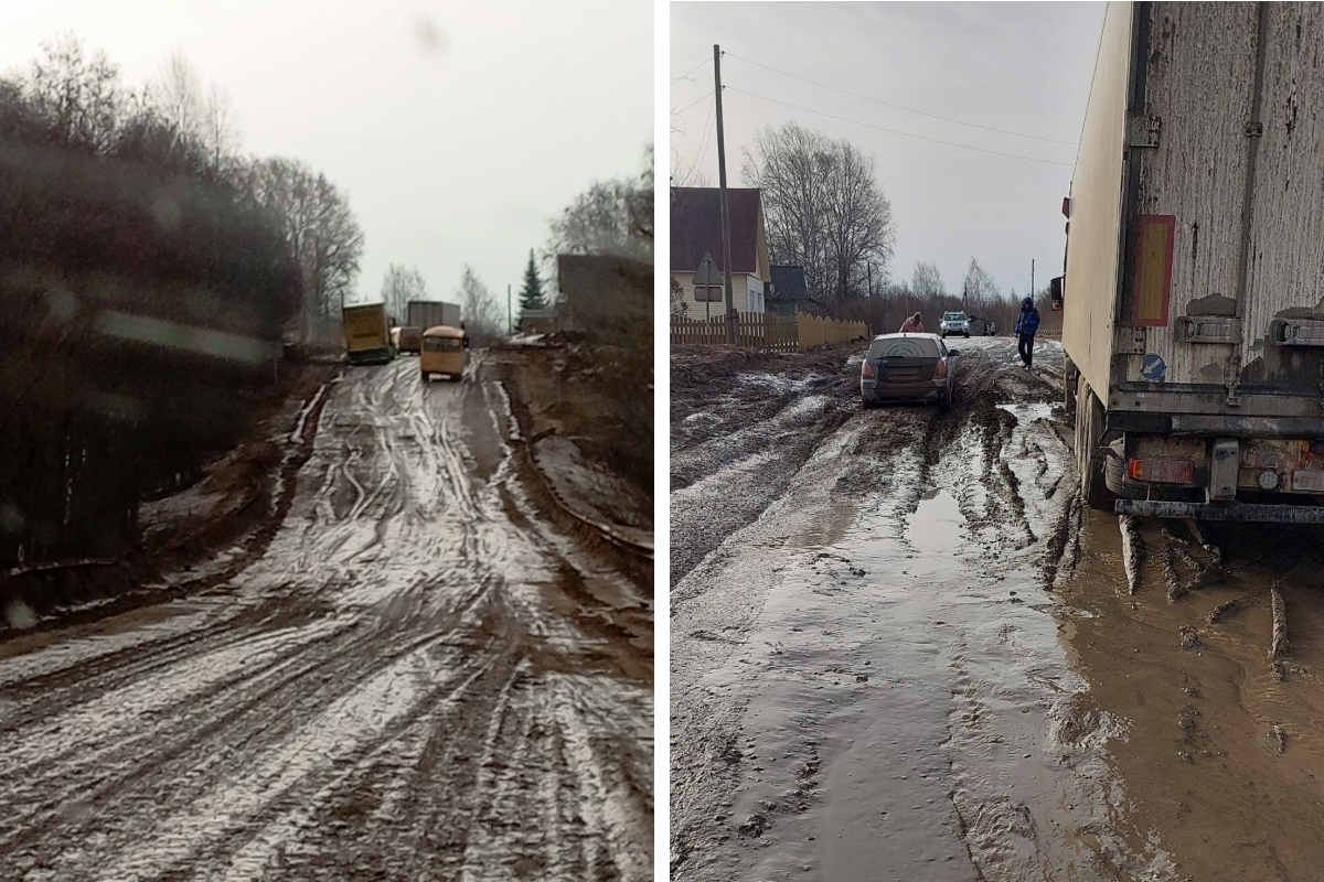 Северяне показали, как размыло дороги в Архангельской области - 2 апреля  2024 - 29.ру