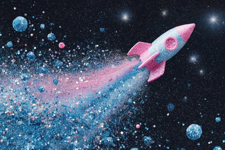 Красивые мерцающие открытки с Днем космонавтики для друзей и родных | Источник: Midjourney