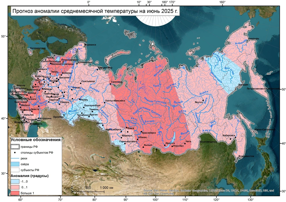 Рассчитывать на теплый июнь не стоит, увы | Источник: Meteoinfo.ru