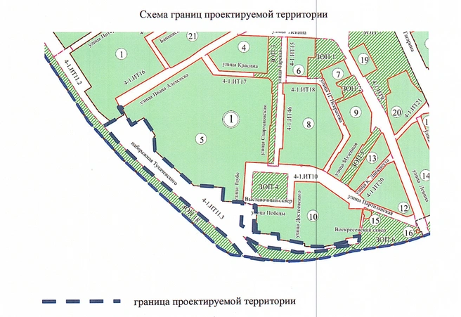 Примерная схема проектируемой территории | Источник: Департамент архитектуры и градостроительства омской мэрии