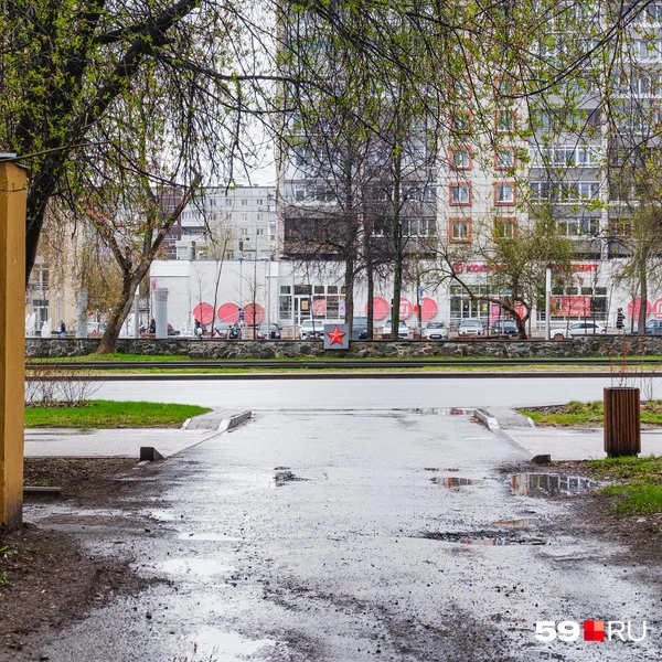 Через дорогу — бульвар Советской Армии | Источник: Тимофей Калмаков / 59.RU