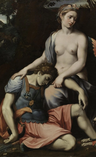 «Венера и Адонис». Картина кисти неизвестного художника из коллекции музея Прадо, XVII век | Источник: MUSEO DEL PRADO