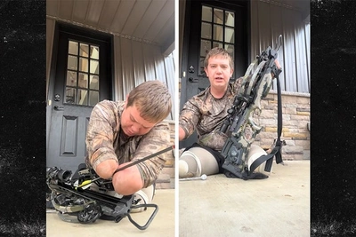 Подозреваемый в убийстве без конечностей заряжает арбалет в соцсетях