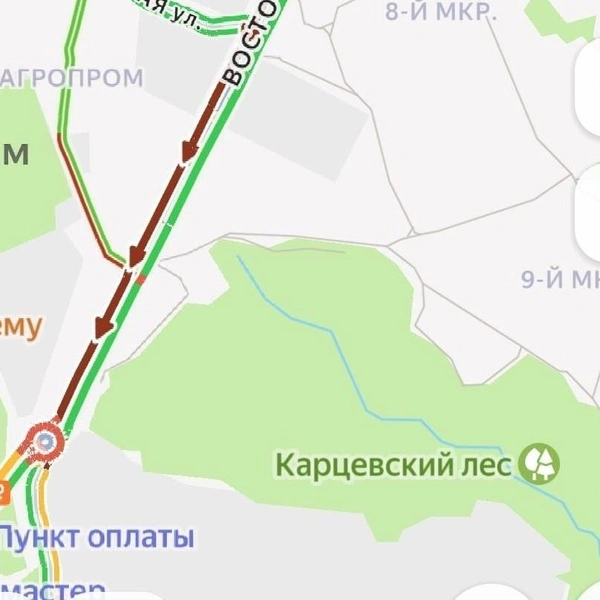 Пробка растянулась до улицы Зубковой | Источник: Яндекс.Карты