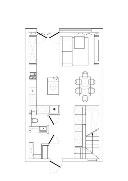 План таунхауса 120 м². Проект Юлии Страпко.