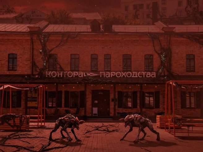 Демогоргоны охраняют вход в Контору пароходства | Источник: Дмитрий Гладышев / Городские медиа