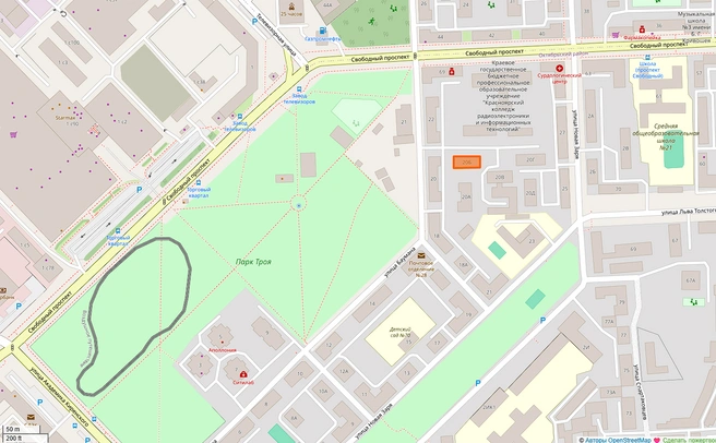 Люди ходят здесь часто | Источник: openstreetmap.org