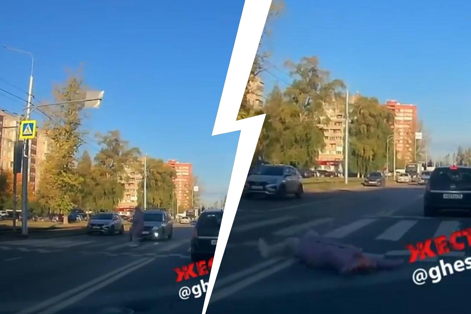 Подлетела в воздухе: в Ярославле на «зебре» сбили 61-летнюю женщину — видео