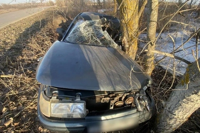 «Десятка» врезалась в дерево после съезда в кювет
