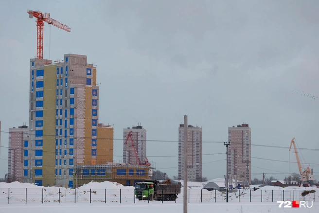 Так она выглядит на фоне ЖК, расположенных на улице Дамбовской  | Источник: Ирина Шарова / 72.RU 