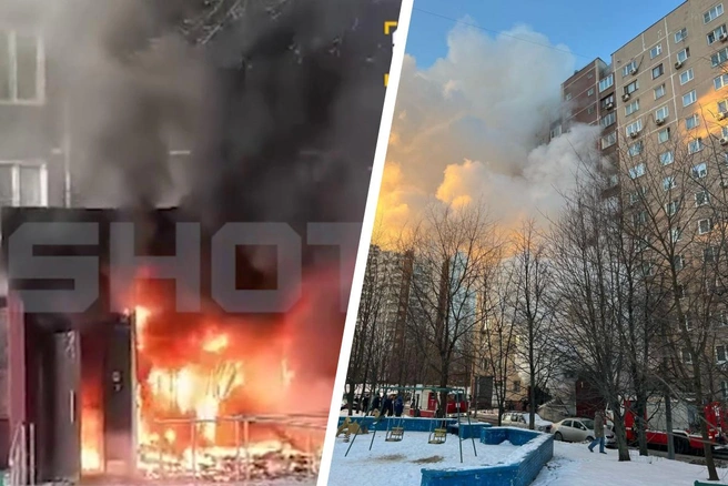 Восемь человек спасли во время пожара в жилом доме в Москве | Источник: Shot, МК: Срочные новости / Telegram