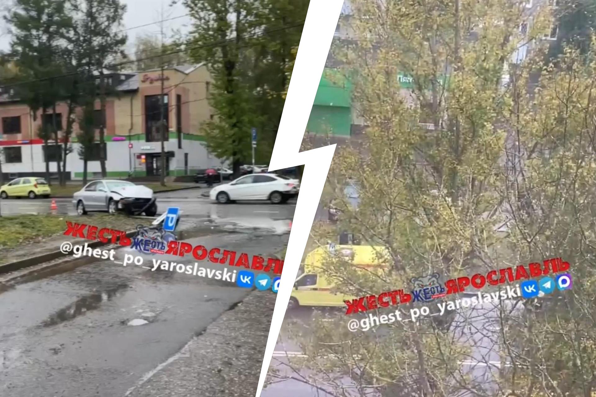 «На скорости влетела»: в Ярославле жестко столкнулись две иномарки