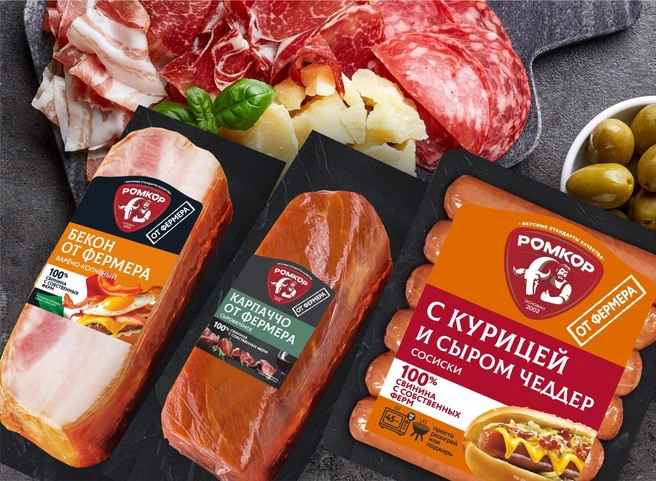 Покупатели уже сейчас могут по достоинству оценить богатую палитру вкусов, представленную в линейке мясной продукции «От Фермера» | Источник: «Ромкор»