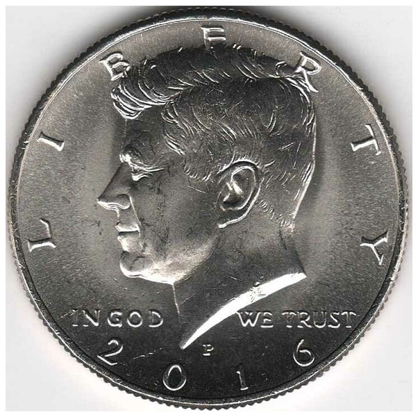 (2016) Монета США 2016 год 50 центов 3. Основной тип Кеннеди AU