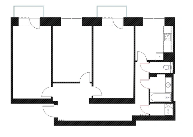 План квартиры 83 кв.&nbsp;м. Проект Мари Гри.