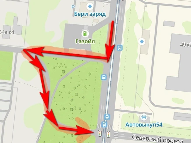 Вариант проезда от читателя НГС | Источник: 2ГИС
