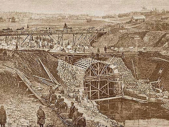 Веребьинский обход на Николаевской железной дороге. | Источник: фото 1880-х годов / Журнал «Железнодорожный транспорт» 2010г