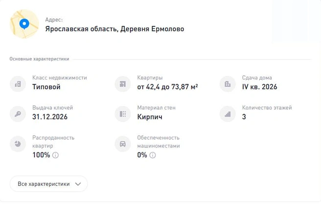По данным сайта «Дом.РФ» в одном из домов были раскупленыц все квартиры | Источник: Дом.РФ