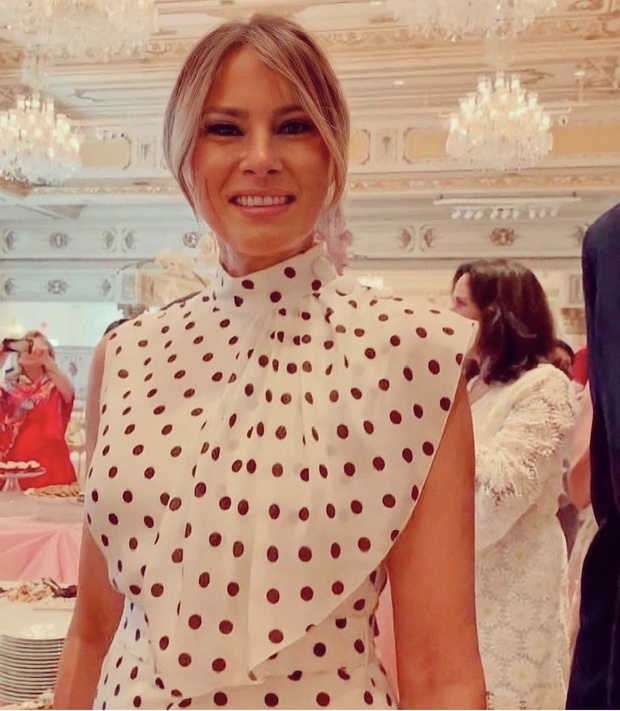 Фото №2 - Редкий выход: Мелания Трамп в благородном платье в горошек