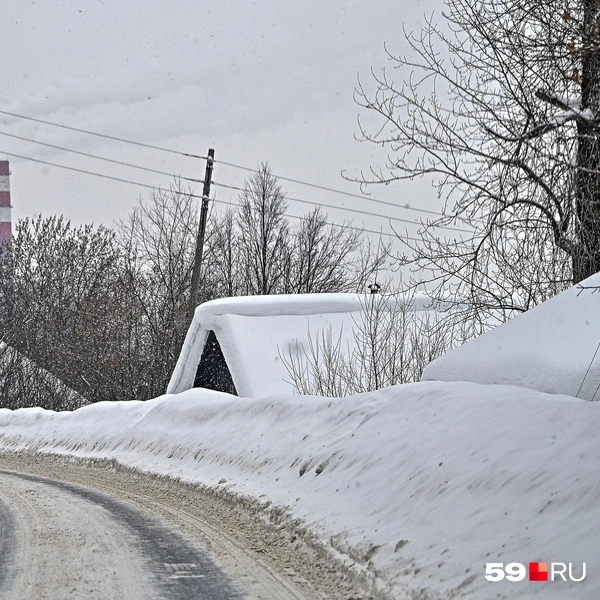 Со стороны дороги некоторые дома почти не видны | Источник: Василина Любимова / 59.RU