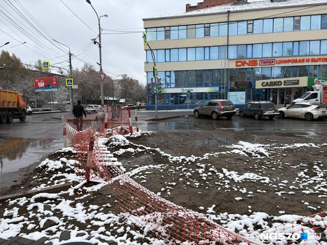 Снег растаял и растащил грязь по всей дороге  | Источник: Мария Лобанова / NGS70.RU 