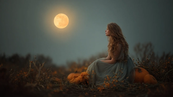 Как Урожайная Луна повлияет на нас в полнолуние 7 октября 2025: «Всплеск эмоций и точка завершения» | Источник: Midjourney