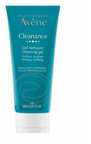 Avene, Cleanance Очищающий, матирующий гель для умывания жирной, комбинированной и чувствительной кожи лица, 200 мл