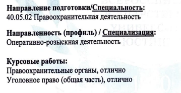 Выдержка из справки о периоде обучения Александра | Источник: предоставлено Александром для 161.RU