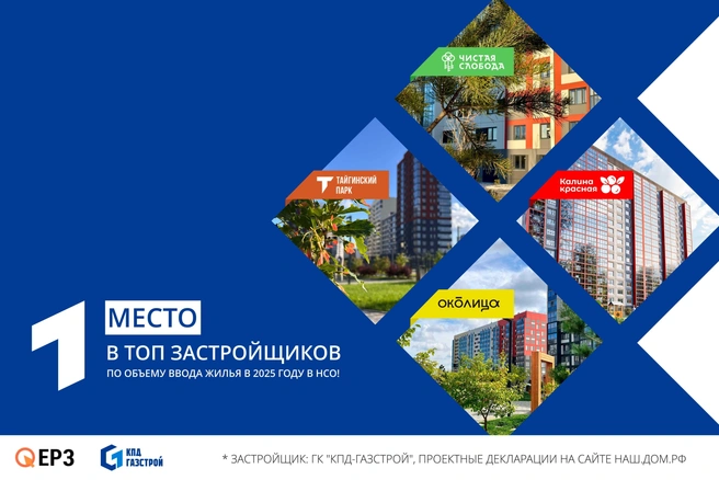 Топ-1 среди застройщиков НСО по вводу жилья | Источник: ГК «КПД-Газстрой»