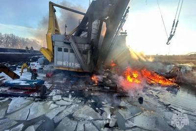 Пожар плавкрана в Борском районе унес жизнь человека