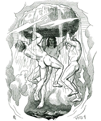 «Сотворение мира Одином, Вили и Ве». Лоренц Фрёлих, 1895 г. | Источник: Lorenz Frølich / Public Domain