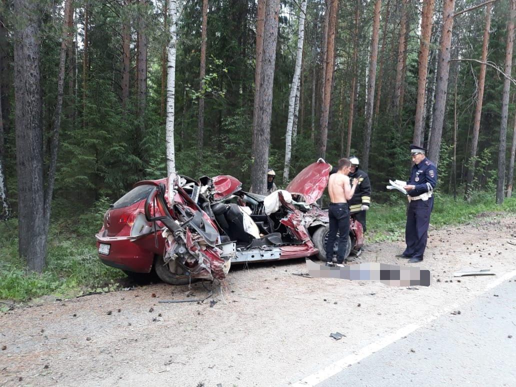 Житель Кировграда разбил Opel об дерево на 4-м километре трассы Кировград —  Карпушиха — Левиха. 29 июня 2020 года - 30 июня 2020 - Е1.ру