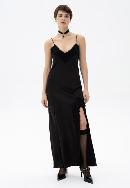 Платье-комбинация черное