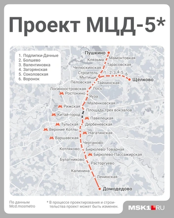 Как МЦД-5 должен был соединить города на севере и юге за пределами МКАД | Источник: Полина Авдошина / Городские медиа