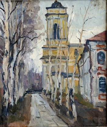Санкт-Петербург. Александро-Невская Лавра. 1971. Холст, масло | Источник: Оренбургский областной музей изобразительных искусств / t.me