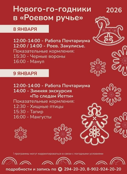 Расписание | Источник: Парк «Роев ручей» Красноярск / Telegram