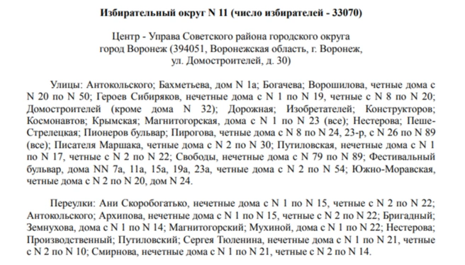 Источник: избирательная комиссия Воронежской области / voronezh.izbirkom.ru