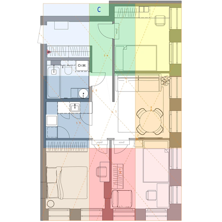 Личный опыт: квартира 59 м² для мамы с двумя детьми в Екатеринбурге