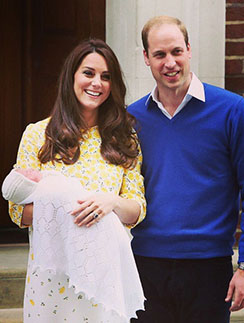 Кейт Миддлтон, принц Уильям и их новорожденная дочка