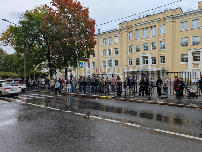 На избирательном участке в Приморском районе образовалась очередь | Источник: Федор Данилов / FONTANKA.RU