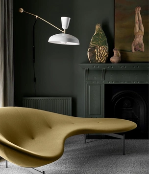 Горчичный диван: 30+ фото и идей