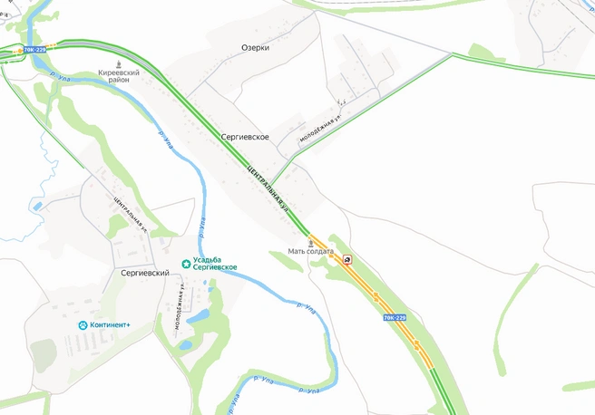 Так выглядит место ДТП на 11 вечера | Источник: yandex.ru/maps