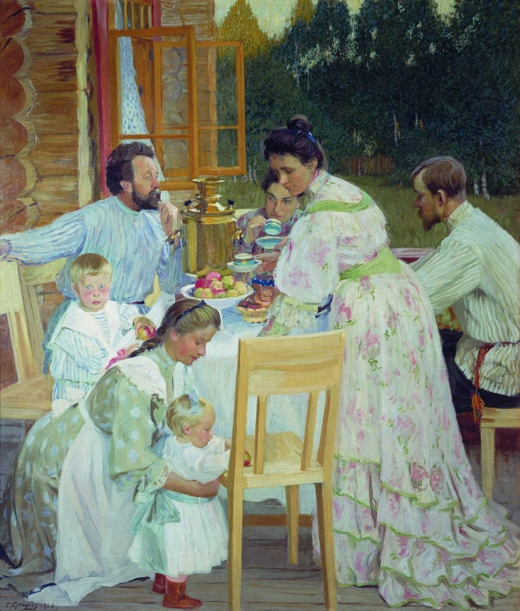 Б. М. Кустодиев. «На террасе», 1906. Нижегородский государственный художественный музей. | Источник: Wikimedia Commons