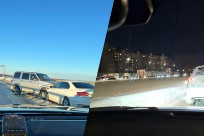 Пробка на Мещере из-за аварии на Борском мосту