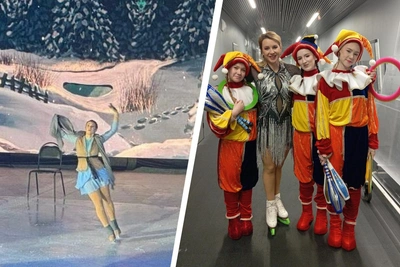 Архангельские циркачки и фигуристки выступили в ледовом шоу Слуцкой