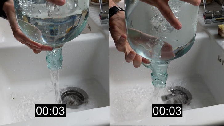 Лайфхак: как быстрей вылить жидкость из бутылки (видео)
