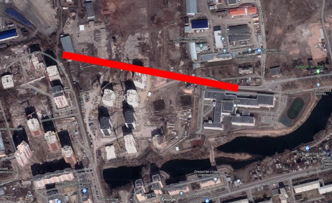 На местности эта полоса проходит примерно так | Источник: Google maps