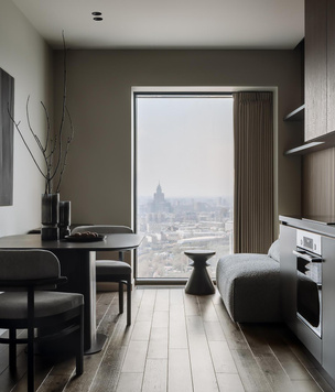 Маленькая квартира 35 м² на 50-м этаже с видом на Москву